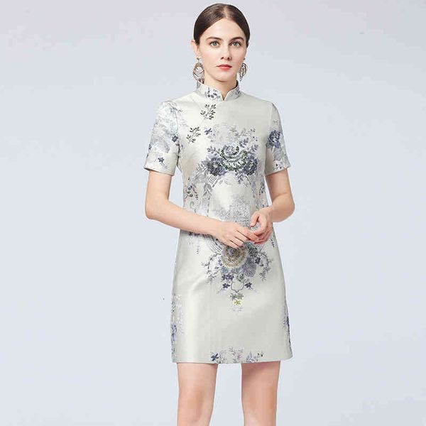 casual dresses improved cheongsam dress summer embroidery temperament heavy industry nail bead a-shaped vest skirt, Black;gray
casual dresses improved cheongsam dress summer embroidery temperament heavy industry nail bead a-shaped vest skirt, Black;gray