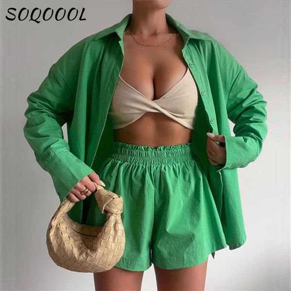 women tracksuits shirt with mini shorts cotton summer casual clothes loose long sleeve green suit two pieces sets outfits 220607, Gray
women tracksuits shirt with mini shorts cotton summer casual clothes loose long sleeve green suit two pieces sets outfits 220607, Gray