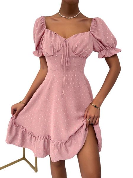 casual dresses mini women dress summer ruffled puff sleeve short high waist lace up female boho elegant bodycon 2022casual, Black;gray
casual dresses mini women dress summer ruffled puff sleeve short high waist lace up female boho elegant bodycon 2022casual, Black;gray