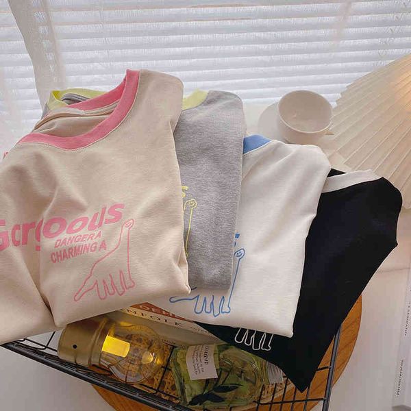 women's t-shirt short sleeve t-shirt women's summer korean version age reduction cartoon print small versatile thin ins 56w5, White 
women's t-shirt short sleeve t-shirt women's summer korean version age reduction cartoon print small versatile thin ins 56w5, White