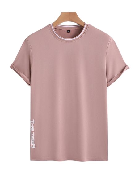 men letter graphic striped trim tee z9ly#, White;black