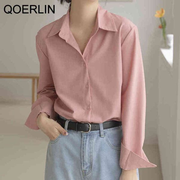 designer office style elegant white blouse women plus size spring autumn pink shirt female shirt female temperament casual 210412
designer office style elegant white blouse women plus size spring autumn pink shirt female shirt female temperament casual 210412