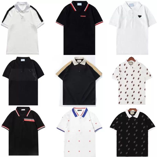 ot002 mens designer polo shirt fashion men polos shirts print casual short sleeve t-shirts turn-down collar clothing, White;black
ot002 mens designer polo shirt fashion men polos shirts print casual short sleeve t-shirts turn-down collar clothing, White;black