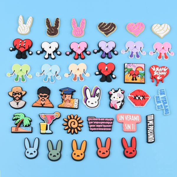 popular bad bunny croc shoe charm glow in dark soft pvc buckle decorations charms for kids designer shoes assorted, White;pink
popular bad bunny croc shoe charm glow in dark soft pvc buckle decorations charms for kids designer shoes assorted, White;pink