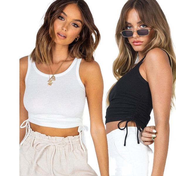 cross-border new solid color drawstring thread ultra-short vest european and american fashion summer navel jacket wholesale o5wd#, White
cross-border new solid color drawstring thread ultra-short vest european and american fashion summer navel jacket wholesale o5wd#, White