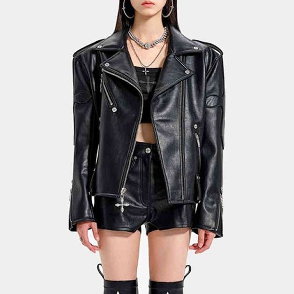 high-quality women's clothing independent designer brand smfk zovo crossword locomotive jacket silhouette leather classic artificial sh, Black;brown
high-quality women's clothing independent designer brand smfk zovo crossword locomotive jacket silhouette leather classic artificial sh, Black;brown