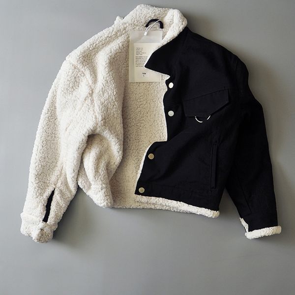 autumn winter women lambswool jean coat with big pockets long sleeves warm jeans outwear wide denim jacket 201026, Black;brown
autumn winter women lambswool jean coat with big pockets long sleeves warm jeans outwear wide denim jacket 201026, Black;brown