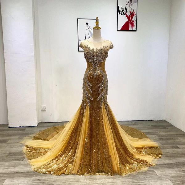 gold mermaid evening dress high jewel neck evening dress puffy sleeveless design floor length sequins beaded custom made straight prom dress, Black;red
gold mermaid evening dress high jewel neck evening dress puffy sleeveless design floor length sequins beaded custom made straight prom dress, Black;red