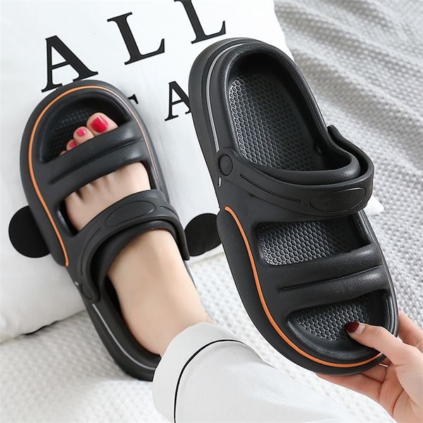 women thick platform slippers summer beach eva soft slide sandals leisure men ladies indoor antislip dual-purpose shoes 220408, Black
women thick platform slippers summer beach eva soft slide sandals leisure men ladies indoor antislip dual-purpose shoes 220408, Black