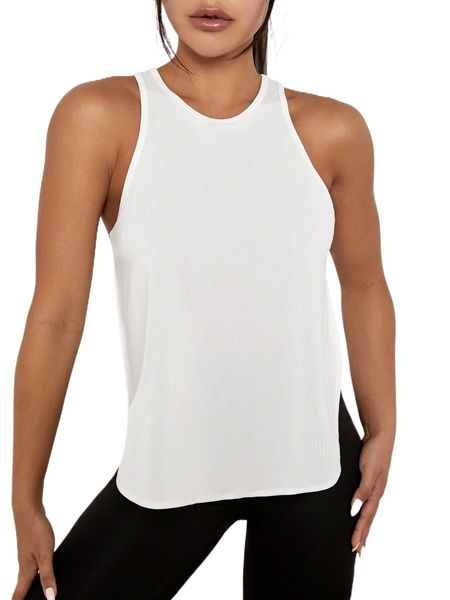 curved hem sports tank v1zr#, Gray