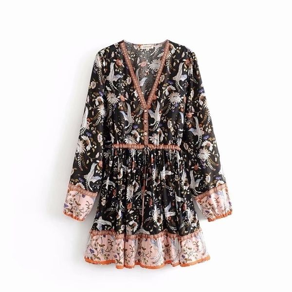 women vintage crane flower print hem ruffles mini dress ladies long sleeve patchwork lace up vestidos casual slim dresses ds2972 210325, Black;gray
women vintage crane flower print hem ruffles mini dress ladies long sleeve patchwork lace up vestidos casual slim dresses ds2972 210325, Black;gray