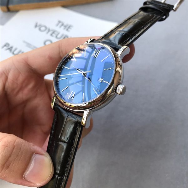 men's mechanical business watch waterproof design leather strap 40mm dial, black face, Slivery;brown
men's mechanical business watch waterproof design leather strap 40mm dial, black face, Slivery;brown