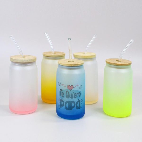 12oz 16oz sublimation glass beer mugs gradient ombre frosted cola can mason jar with bamboo lid and straw
12oz 16oz sublimation glass beer mugs gradient ombre frosted cola can mason jar with bamboo lid and straw