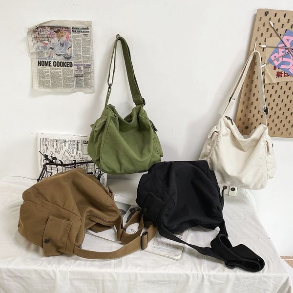 fashion solid canvas messenger bag casual simple large-capacity women shoulder bag designer brand student lady travel bag
fashion solid canvas messenger bag casual simple large-capacity women shoulder bag designer brand student lady travel bag