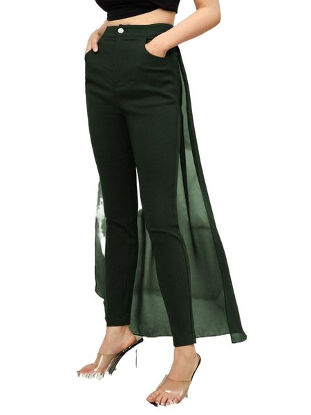 x imperfect zipper fly skinny pants with skirt l3jo#, Black;white
x imperfect zipper fly skinny pants with skirt l3jo#, Black;white