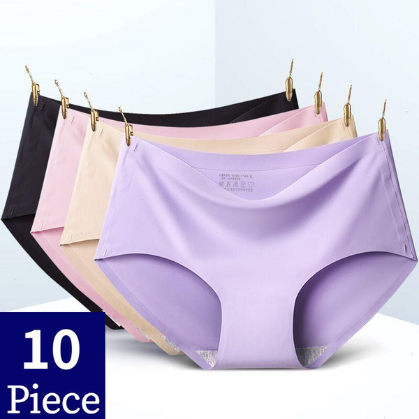 10pcs set seamless womens panties breathable comfortable underwear silk satin briefs cozy lingerie sports underpants -4xl, Black;pink
10pcs set seamless womens panties breathable comfortable underwear silk satin briefs cozy lingerie sports underpants -4xl, Black;pink