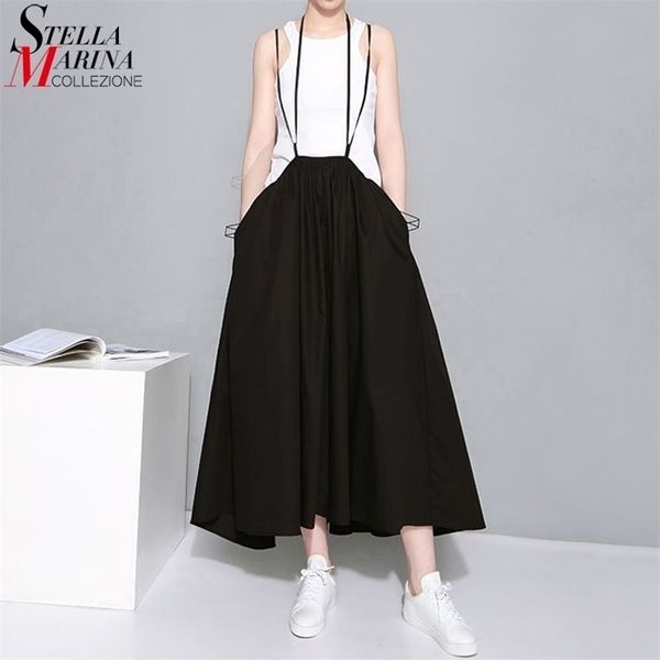 summer woman solid black long maxi skirt elastic waist pleated infinite skirt convertible lady loose casual suspender skirt 1388 210331
summer woman solid black long maxi skirt elastic waist pleated infinite skirt convertible lady loose casual suspender skirt 1388 210331