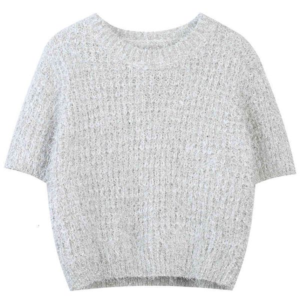 women's sweaters early spring 2022 solid color round neck short sleeve alpaca mao xiaoxiang lazy and gentle knitted sweater women', White;black
women's sweaters early spring 2022 solid color round neck short sleeve alpaca mao xiaoxiang lazy and gentle knitted sweater women', White;black