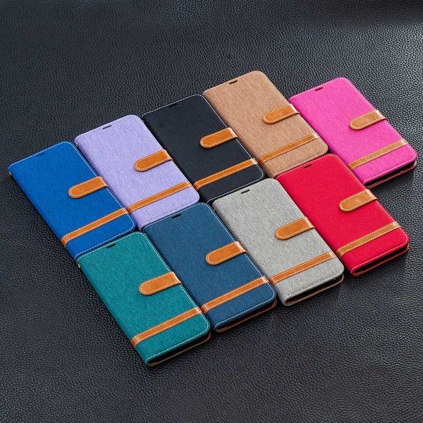 Image of Cowboy Jean Canvas PU Leather Wallet Flip Cover Case for iphone 14 13 12 11 Pro Max XS XR 8 7 Plus SE2020