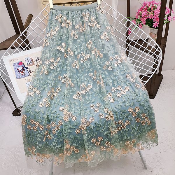 summer embroidery floral mesh long skirt women elastic high waist a lien tulle green skirts korean casual tennis skirt 2022, Black
summer embroidery floral mesh long skirt women elastic high waist a lien tulle green skirts korean casual tennis skirt 2022, Black
