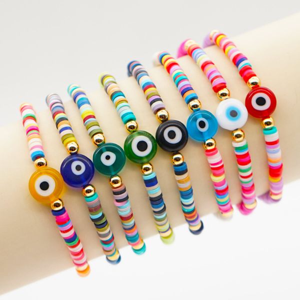 bohemia 4mm polymer clay bead bracelet colorful evil eye bracelet designer jewelry woman elastic string south american bracelets for teen gi, Golden;silver
bohemia 4mm polymer clay bead bracelet colorful evil eye bracelet designer jewelry woman elastic string south american bracelets for teen gi, Golden;silver