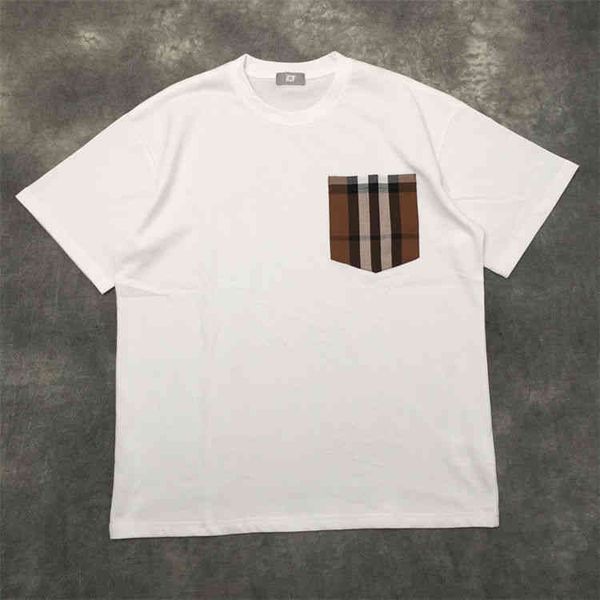 european and american fashion brand summer new plaid pocket men and women lovers youth loose large cotton round neck short t-shirt, White;black
european and american fashion brand summer new plaid pocket men and women lovers youth loose large cotton round neck short t-shirt, White;black
