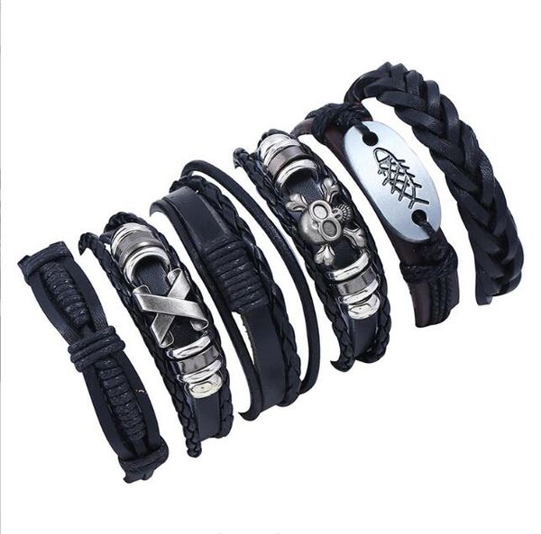 fishbone skull series men woman cowhide bracelet diy beaded strands black multiple shares braid combination suit bracelet 6styles/1set
fishbone skull series men woman cowhide bracelet diy beaded strands black multiple shares braid combination suit bracelet 6styles/1set