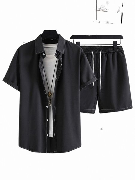 men button front shirt & drawstring waist shorts without tee n77u#, Gray
men button front shirt & drawstring waist shorts without tee n77u#, Gray