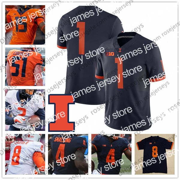 american college football wear custom illinois fighting illini 2019 football any name number navy blue orange white #1 isaiah williams 18 br, Black
american college football wear custom illinois fighting illini 2019 football any name number navy blue orange white #1 isaiah williams 18 br, Black