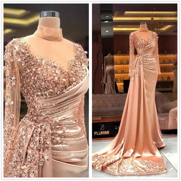 2022 long sleeves evening dresses mermaid ruffles beaded high neck sweep train satin custom made formal prom party gowns vestidos, Black;red
2022 long sleeves evening dresses mermaid ruffles beaded high neck sweep train satin custom made formal prom party gowns vestidos, Black;red