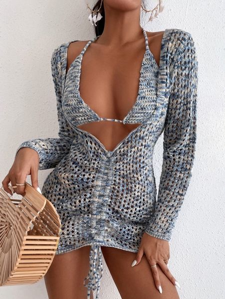 2pack cut-out drawstring cover up with 98rp#, White;black 
2pack cut-out drawstring cover up with 98rp#, White;black