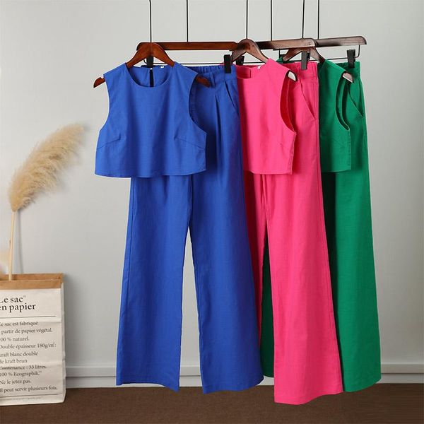 women's two piece pants summer women vest set o-neck crop high waist flare suit female causal vintage lady outfits 2022, White
women's two piece pants summer women vest set o-neck crop high waist flare suit female causal vintage lady outfits 2022, White