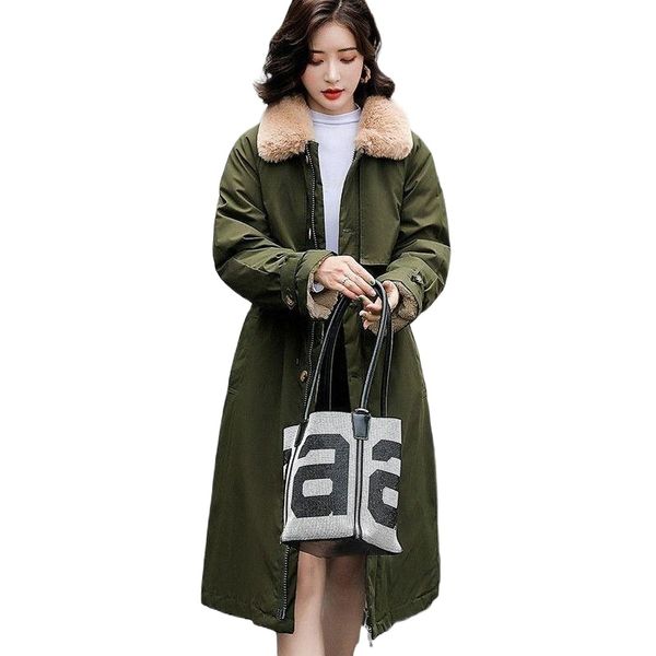 women's down & parkas winter 2021 jacket korean style slim coat windbreaker wool long section solid color fur collar button j0hb#, Black
women's down & parkas winter 2021 jacket korean style slim coat windbreaker wool long section solid color fur collar button j0hb#, Black