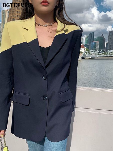 casual patchwork loose female blazer spring fashion long sleeve single-breasted women suit jacket 2022, White;black
casual patchwork loose female blazer spring fashion long sleeve single-breasted women suit jacket 2022, White;black