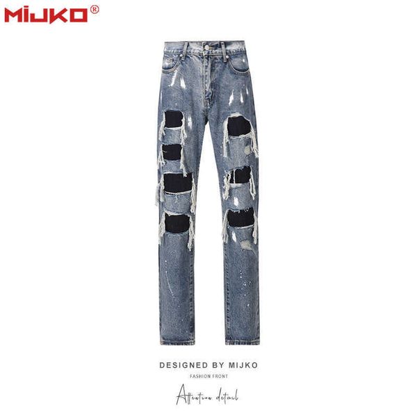 men's jeans mijko men's wear women's autumn and winter new high street slim fit pants men's and women's same cat be, Blue
men's jeans mijko men's wear women's autumn and winter new high street slim fit pants men's and women's same cat be, Blue