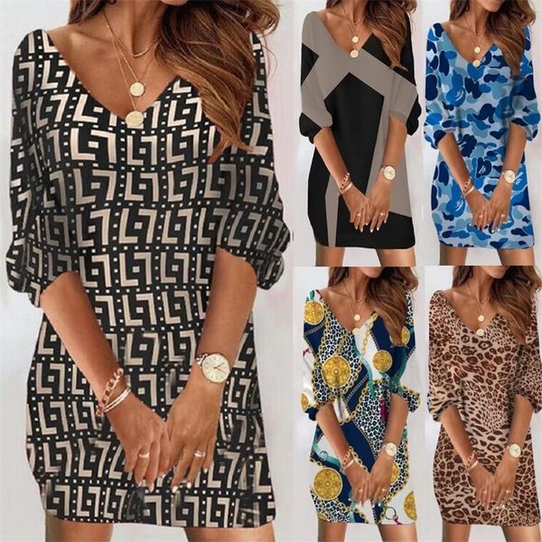 spring long sleeve dress women vintage print v neck mini es fashion loose summer female pullover party vestidos 220613, Black;gray
spring long sleeve dress women vintage print v neck mini es fashion loose summer female pullover party vestidos 220613, Black;gray