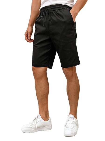 men solid slant pocket shorts 19m6#, White;black