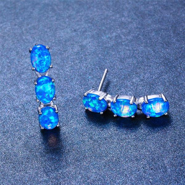stud cute female oval stone earrings charming white blue green fire opal vintage silver color double for women, Golden;silver
stud cute female oval stone earrings charming white blue green fire opal vintage silver color double for women, Golden;silver