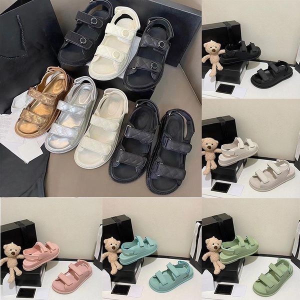 designer sandals women quilted platform sandal crystal calf leather casual shoes ladies canvas slippers adjustable metal buckle, Black
designer sandals women quilted platform sandal crystal calf leather casual shoes ladies canvas slippers adjustable metal buckle, Black