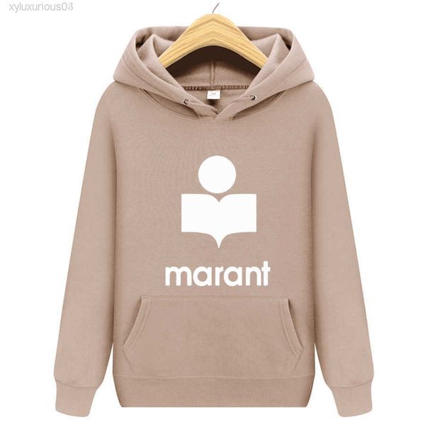 2021 autumn men's hoodie sweatshirt marant printed long-sved pullover, Black