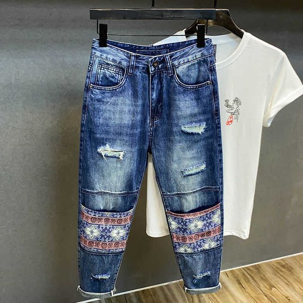 luxury designer for men summer fashion baofushen jeans men's fashion brand broken hole beggar loose little feet long pants european and, Blue
luxury designer for men summer fashion baofushen jeans men's fashion brand broken hole beggar loose little feet long pants european and, Blue