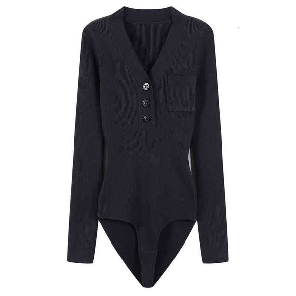 women's swimwear fashionable black clothes for women in autumn and winter slim fit thin elastic v-neck button long sleeve versatile j0w, White;black
women's swimwear fashionable black clothes for women in autumn and winter slim fit thin elastic v-neck button long sleeve versatile j0w, White;black