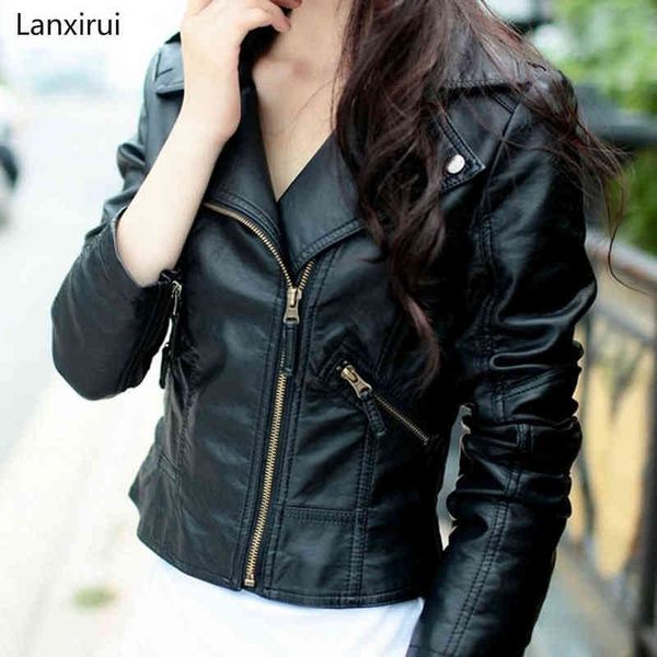 femme cuir leather jacket women slim black red fashion multiple zippers leather coats ladies pu biker woman jackets l220728
femme cuir leather jacket women slim black red fashion multiple zippers leather coats ladies pu biker woman jackets l220728