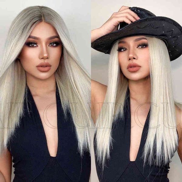wigs women synthetic wigs style front lace women's white gold medium length straight hair natural elegance daily use wigs 220601, Black
wigs women synthetic wigs style front lace women's white gold medium length straight hair natural elegance daily use wigs 220601, Black