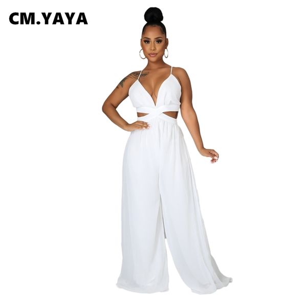 cm.yaya women jumpsuit solid chiffon sleeveless v-neck bandage loose straight jumpsuits fashion overalss summer 220412, Black;white
cm.yaya women jumpsuit solid chiffon sleeveless v-neck bandage loose straight jumpsuits fashion overalss summer 220412, Black;white