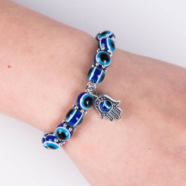 handmade acrylic turkey evil blue eye stretch beads strands bracelet charms religious hamsa hand bracelets hand chain jewelry for men women, Black
handmade acrylic turkey evil blue eye stretch beads strands bracelet charms religious hamsa hand bracelets hand chain jewelry for men women, Black