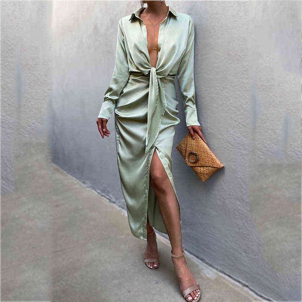 deep v neck maxi party satin shirt dress women bowknot green slit long dress vestidos de fiesta autumn winter dress l220714, Black;gray
deep v neck maxi party satin shirt dress women bowknot green slit long dress vestidos de fiesta autumn winter dress l220714, Black;gray