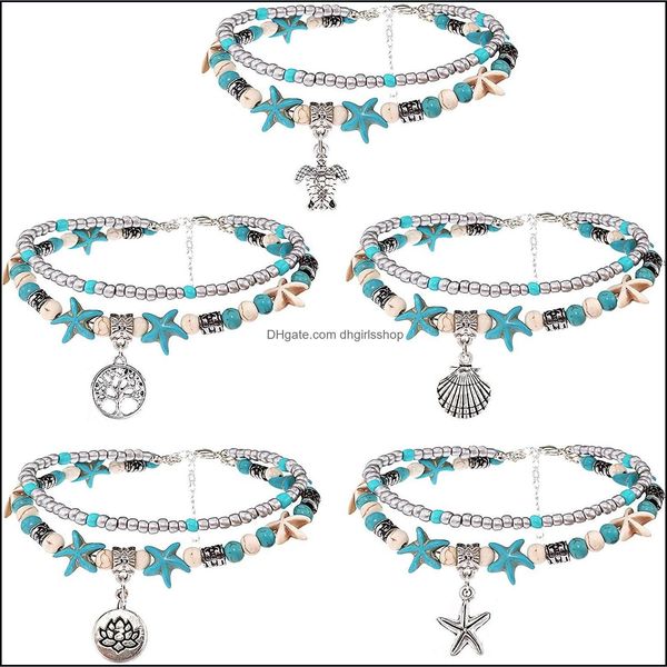 anklets jewelry boho double conch starfish sand turtle pendant foot chains turquoise stone beads charm beach bracelet dhofm, Red;blue
anklets jewelry boho double conch starfish sand turtle pendant foot chains turquoise stone beads charm beach bracelet dhofm, Red;blue