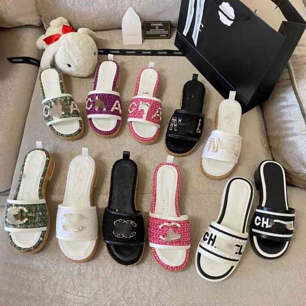 slippers summer style small fragrant wind flower tweed thick bottom one-sided belt slippers women's heel letter sandals wear holiday, Black
slippers summer style small fragrant wind flower tweed thick bottom one-sided belt slippers women's heel letter sandals wear holiday, Black