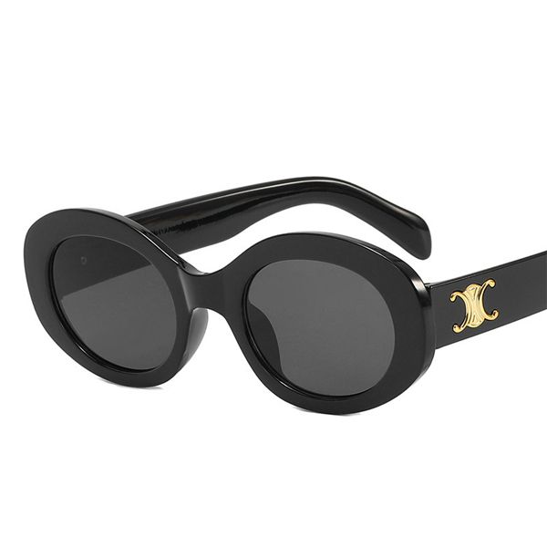 sunglasses oval macarone small frame sun fashion arc de triomphe, White;black